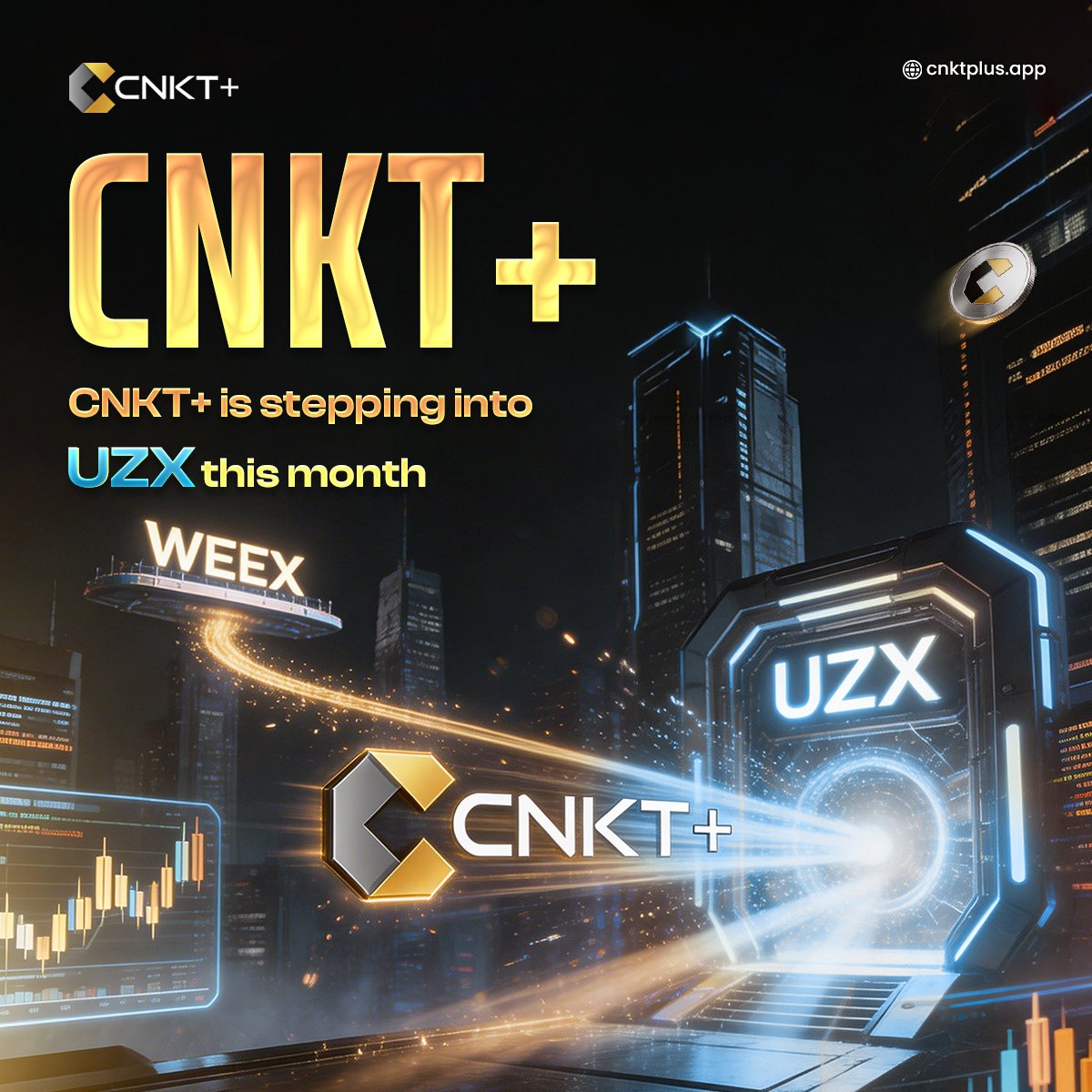 CNKTplus's tweet image. Expanding beyond one exchange
More reach, more trading opportunities 
This is just getting started.
cnktplus.app
uzx.com

#CNKT #UZX #CryptoLaunch #NewListing #TokenListing #CryptoListing #ListingAlert #CryptoUpdate #CryptoNews #CryptoTrading