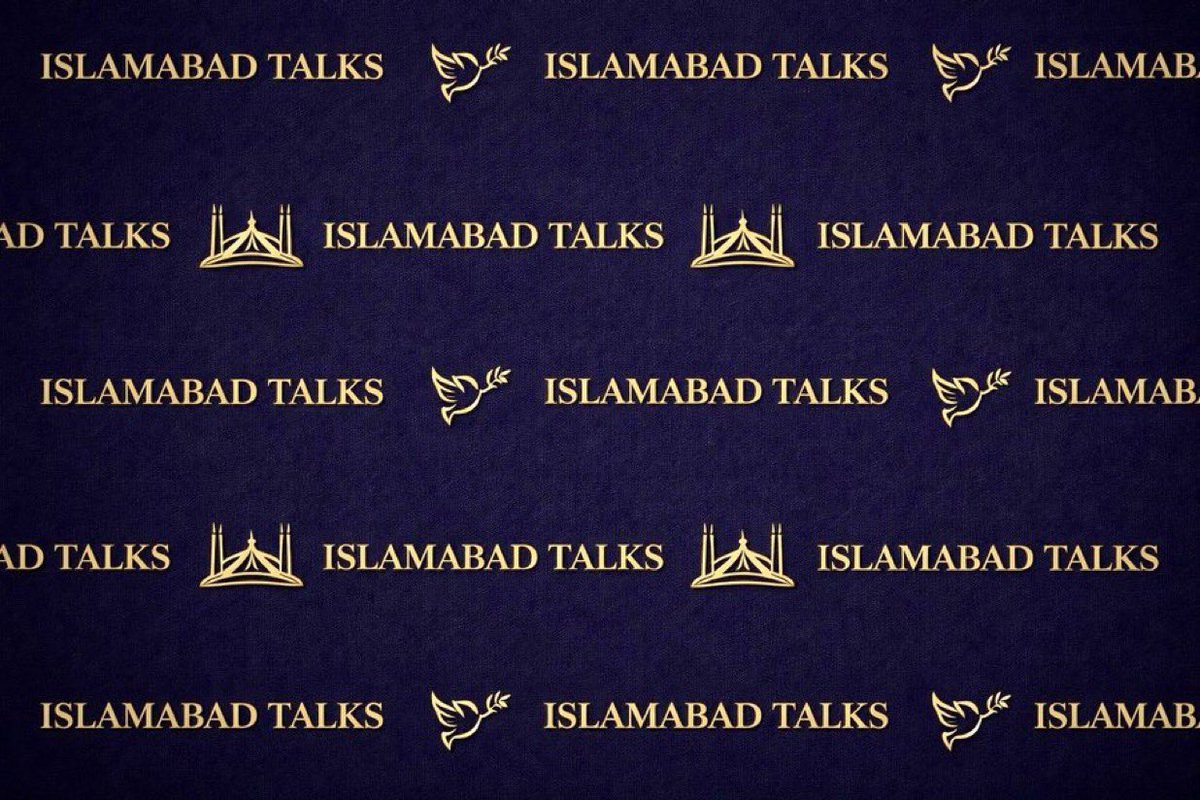 صورة متداولة يُزعم أنها الشعار الرسمي لمباحثات إسلام آباد