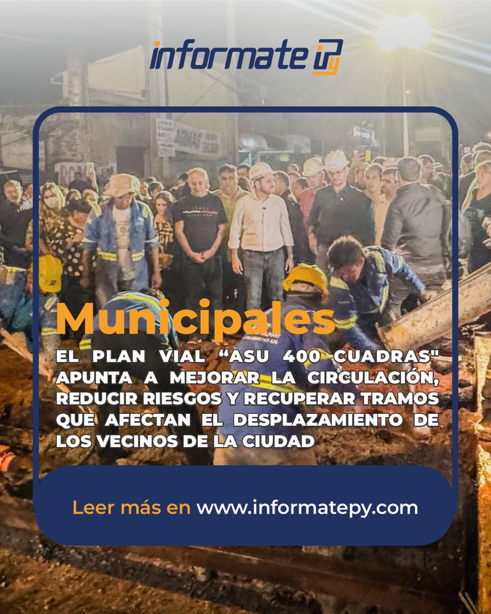 🇵🇾| PRESENTARON EL PLAN VIAL "ASU 400 CUADRAS"

El plan presentado anoche por el intendente Luis Bello, beneficiará a diferentes barrios de Asunción, entre ellos San Pablo, Hipódromo, Loma Pyta, Zeballos Cué, Sajonia, Tablada, San Vicente, Santa María y Herrera.