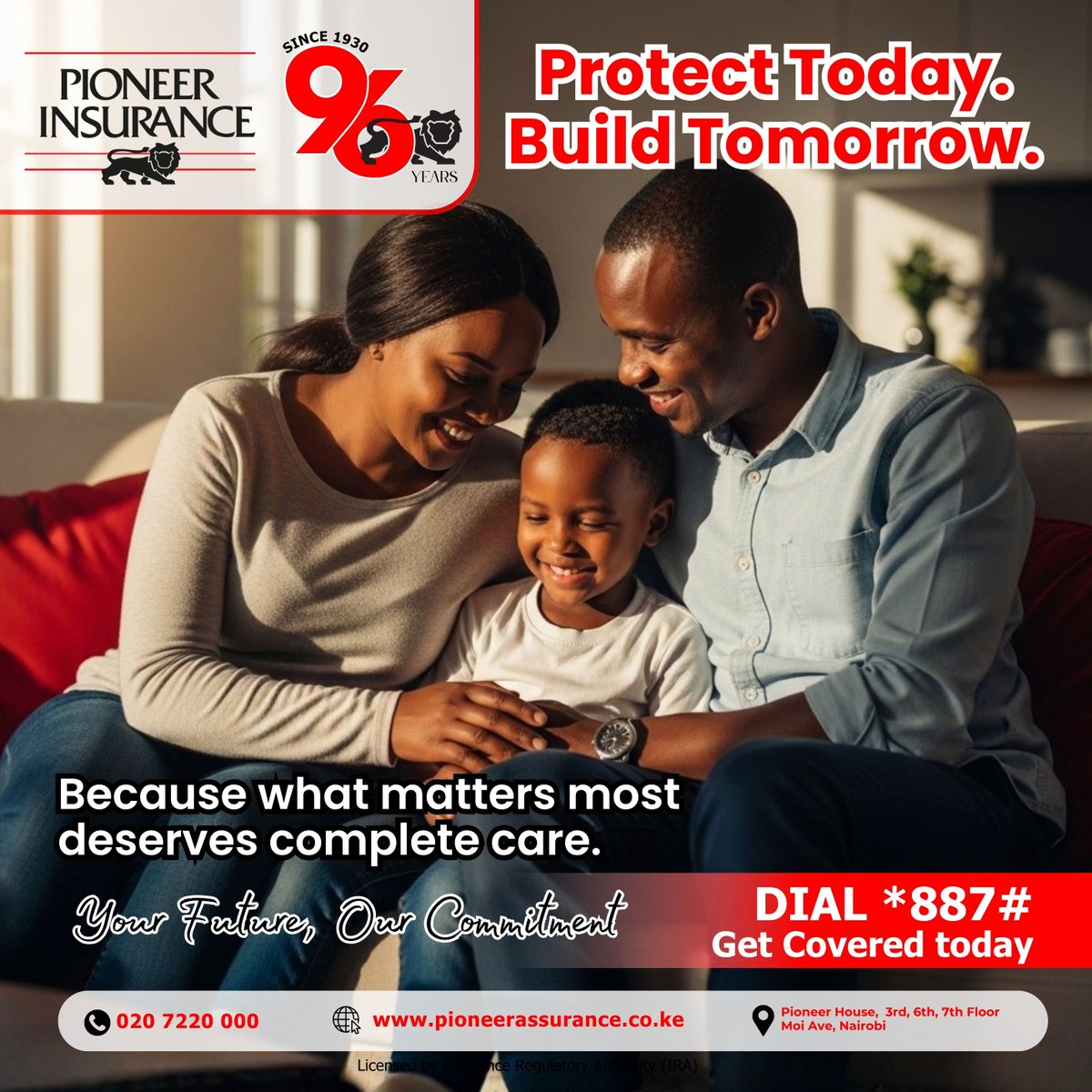 PioneerKenya's tweet image. Sunday is a reminder of why we do what we do. At Pioneer, we provide complete care for what matters most, ensuring your family’s future is as secure as your present.

Wishing you a peaceful and safe Sunday. 🦁❤️

📲 DIAL *887#

#PioneerInsurance #FamilySecurity #SundayMorning