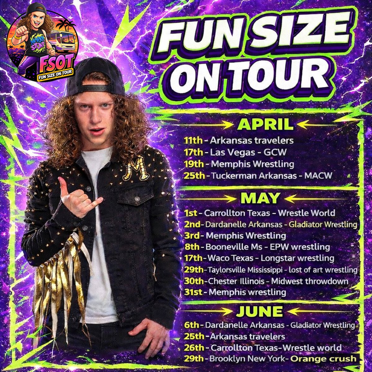 realmarkostunt's tweet photo. Things are stacking up fast! This is where to catch me coming up. 
Fun Size on Tour 🥳
#FSOT #mrfunsize https://t.co/K4V3A5kNDA