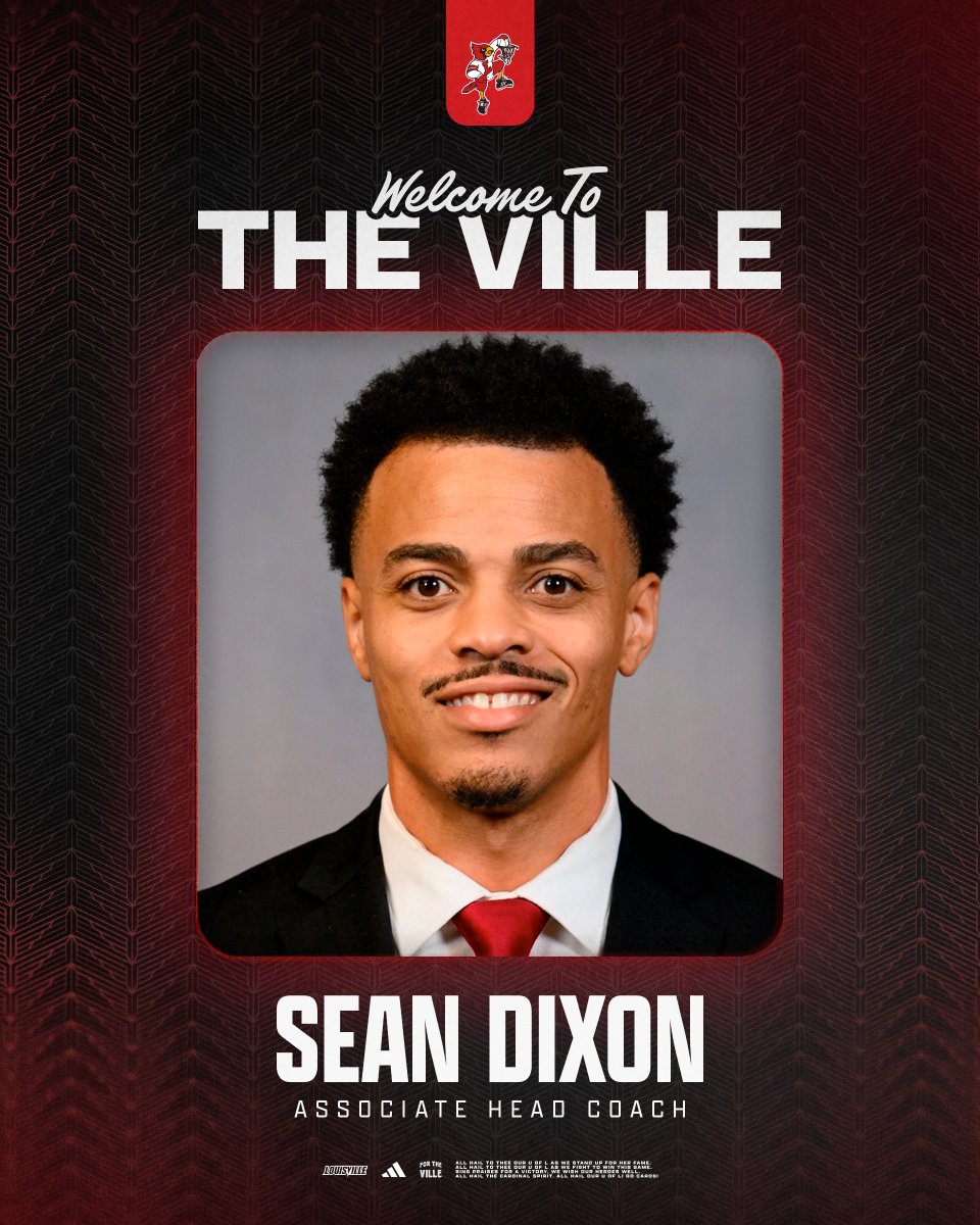 LouisvilleMBB's tweet image. Welcome to The Ville

Please give a warm welcome to associate head coach @Coach_Dix ‼️

Details: uofl.me/4cB6gtt

#GoCards