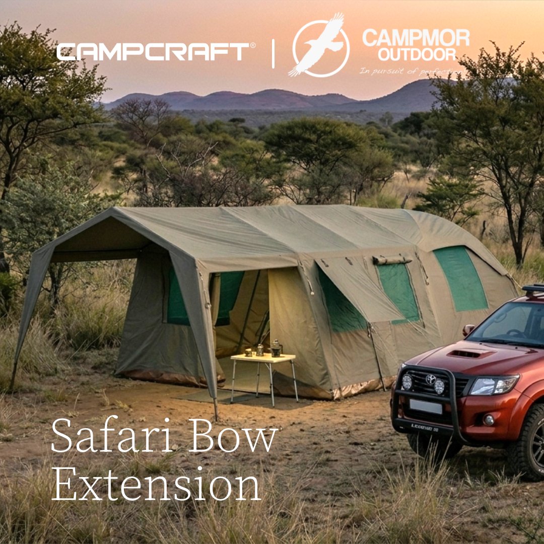 campcraftZA's tweet photo. Upgrade your tent setup.

The Campmor Safari Bow Extension adds a full extra room + shaded veranda to your 3x3 dome tent.

More space. Better comfort. Built for African conditions.

#campcraft #campinggear #outdoorlife #campingsouthafrica https://t.co/I3amF16Xu1