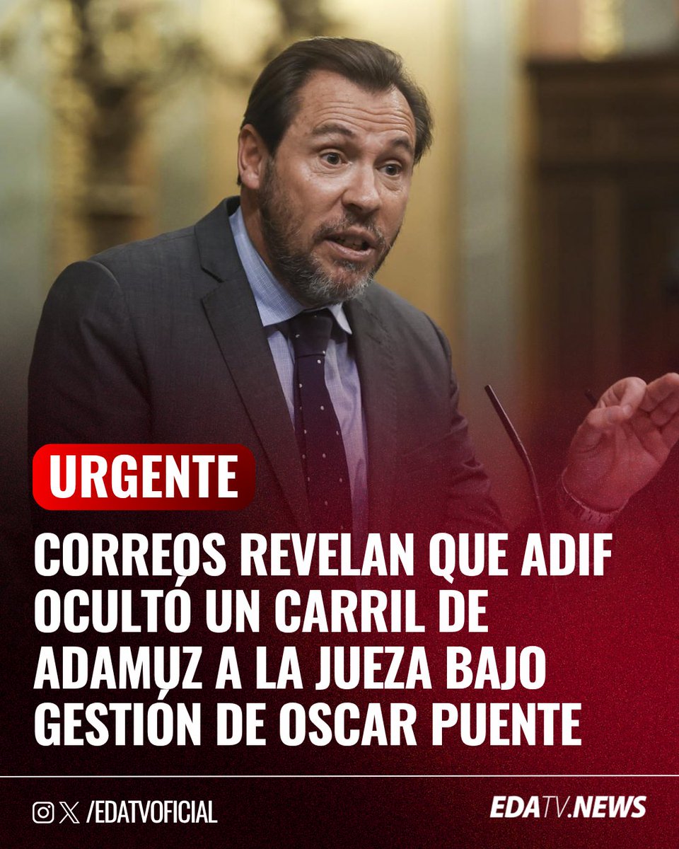 edatvoficial's tweet photo. ‼️🇪🇸 | #GRAVE Correos internos revelan que Adif quitó un carril de Adamuz sin avisar a la jueza porque no aparecía en las facturas: "¡Hay que sacarlo de la vía de manera urgente!". https://t.co/sy4Kq8T6Cw
