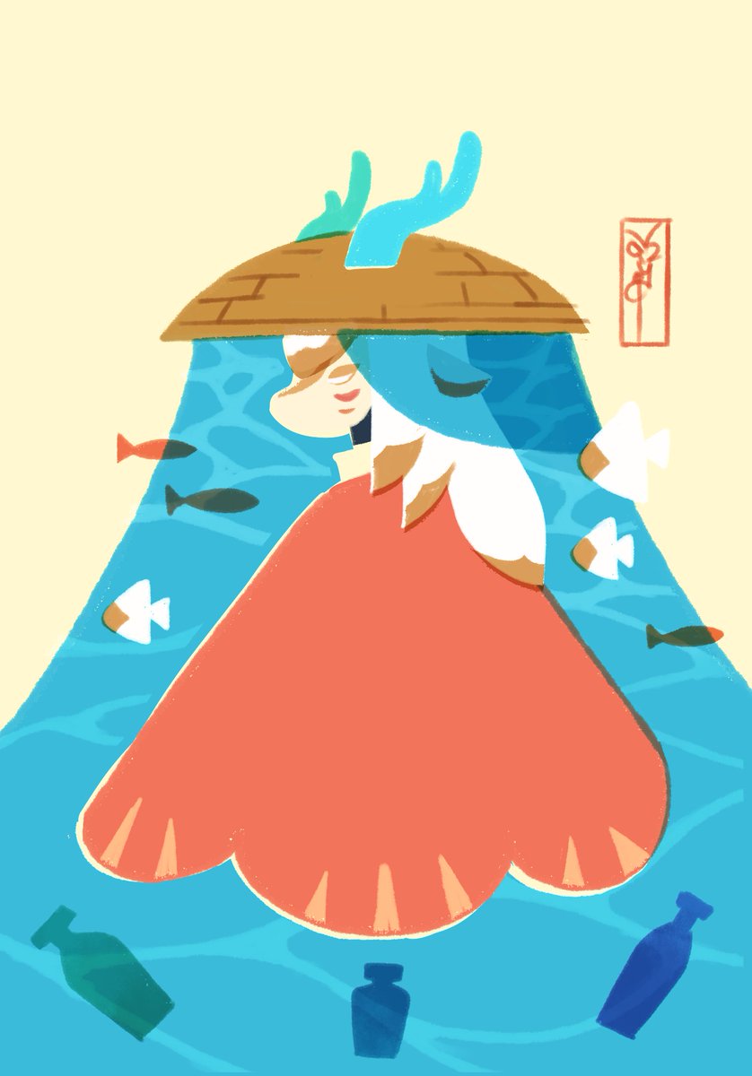 grey_owl22's tweet photo. The Hat of Stewardship 🐠🌊

Happy Days of Nature!! 🌊🌊

Tried to mimic the risograph art style, and I'm pretty with this one! It's so simple yet so charming 💙

#thatskygame
#skycreatortroupe 
#daysofnature https://t.co/dYaU6vBi9L