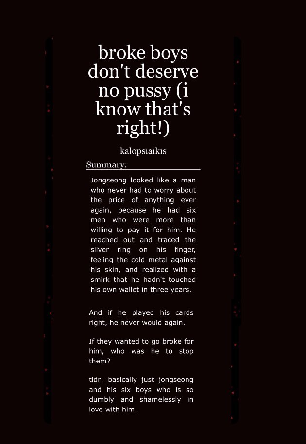 nishiaikis's tweet photo. — broke boys don’t deserve no pussy (i know that’s right!) 🔞

☘︎ #jay-centered / #jay-harem fic (rated E)
☘︎ 18k+ words
☘︎ harem au
💸 — more tags below!

🔗: https://t.co/7vXNsVGr33 https://t.co/33EPOGWN9r