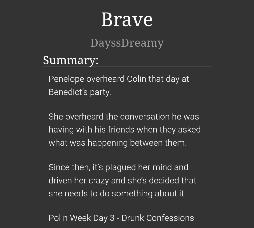 DayssDreamy's tweet photo. My late Day 3 @polinweek drunk confessions fic. 

https://t.co/BIdJyyiQ2v https://t.co/I1dnXFuTSM