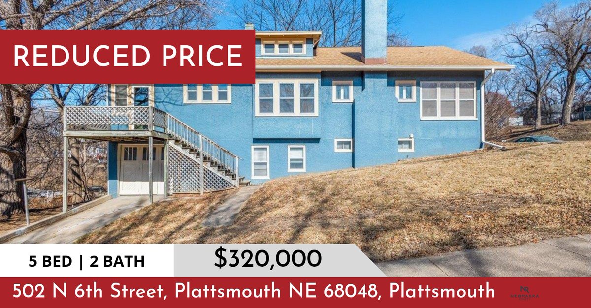 AliciaNeRealtor's tweet photo. 📍 Reduced Price 📍 This recently reduced home at 502 N 6th Street, Plattsmouth Ne 68048 in Plattsmouth won't last long, so, don't wait to set up a showing! Reach out here or at (402) 499-8147 for more information!

I am here to he... https://t.co/wklmD4oNae https://t.co/eGrAtHjDnZ