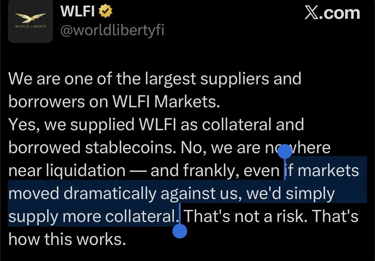 🚨 Are we witnessing max extraction in real time — and a black swan event that could push crypto to new lows?

Let me explain what just happened with World Liberty Financial in plain terms.

WLFI printed their own token. Then they used that token as collateral. Then they borrowed