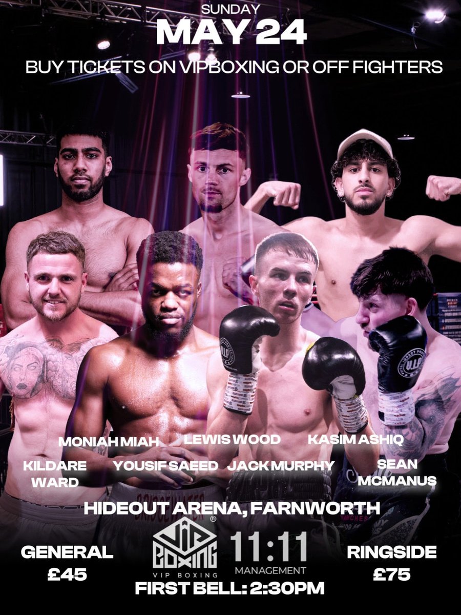 vipboxing's tweet image. Did someone say Sunday afternoon boxing? 🥊 

🗓️ Sunday 24th May
📍Hideout Arena
🔔 First Bell: 2:30pm

Tickets available from the fighters or vipboxing.co.uk

#boxing #bolton #hideout #boxingnews #vipboxing