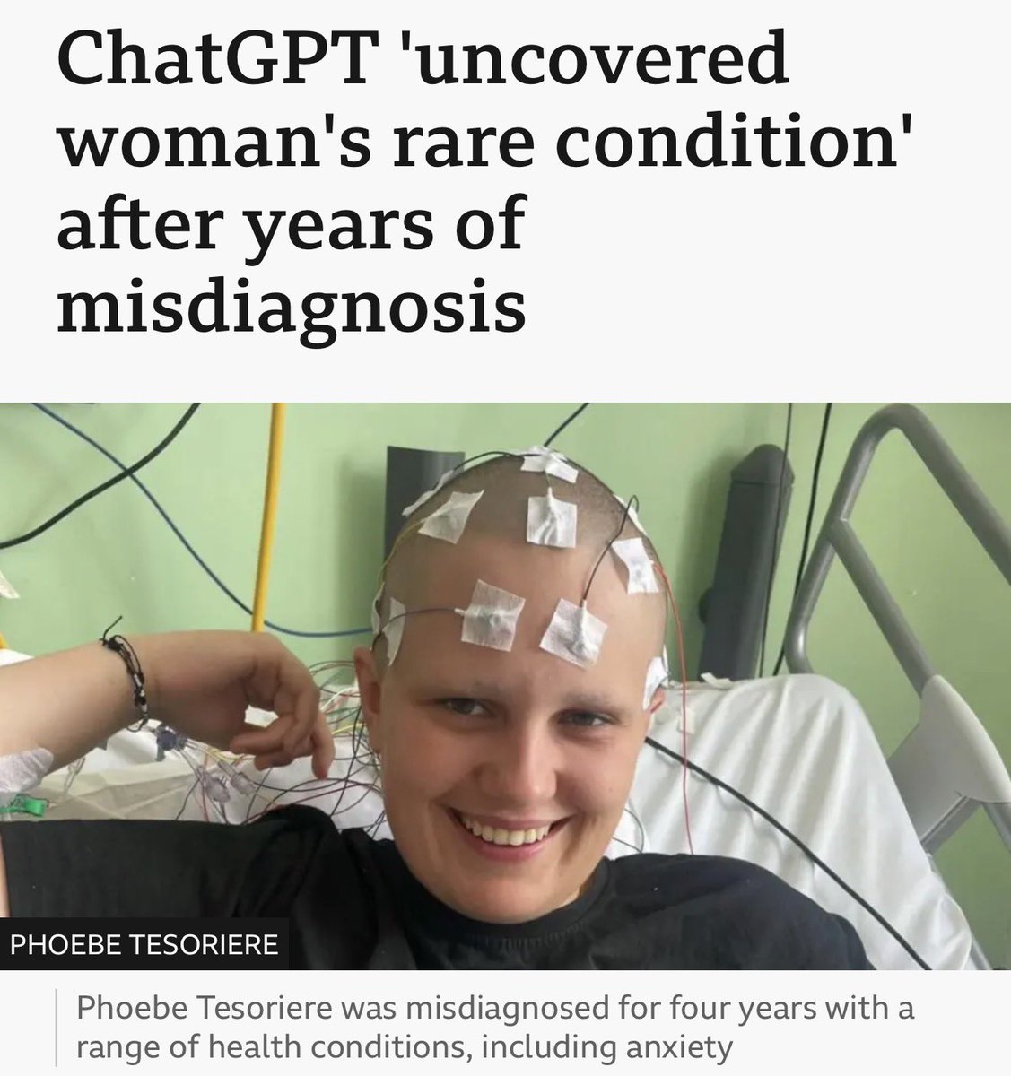 A 23-year-old woman from Cardiff was repeatedly labelled with functional and psychiatric diagnoses including anxiety, depression, and epilepsy, despite progressive neurological symptoms. Following a seizure in April 2025 that left her in a coma for 3 days, she typed all her