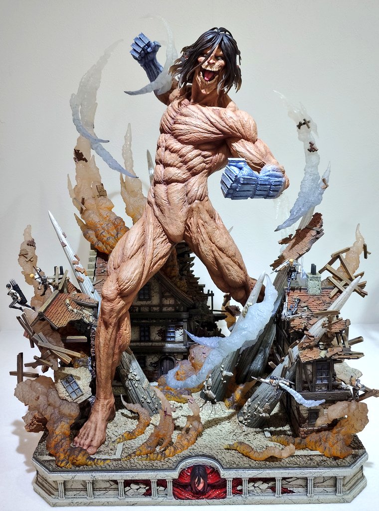 gadeko_ch's tweet image. 小さいフィギュアでスケールがわかる感じがめちゃめちゃ楽しかったがで🍀
1/20くらい❓❓
これ、向かい合わせて展示できるようになってるんだってー
#進撃の巨人
#NLSXVII #Prime1Studio