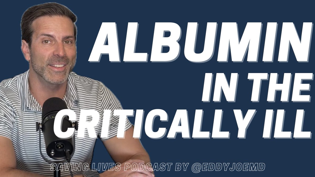 eddyjoemd's tweet photo. Albumin use in critically ill patients is controversial. I tackle these controversies on The Saving Lives Podcast. But you really just want the data, so I have listed them all for you.
https://t.co/iCG6OgxkW6 https://t.co/sHGHkN8MNT