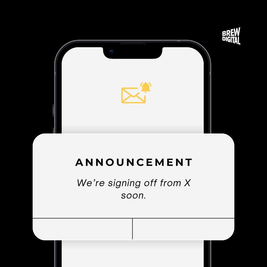 brewdigitaluk's tweet photo. We’re making a shift.

We won’t be posting here much longer, but you’ll can still find us on: 

LinkedIn: https://t.co/OLuIXl2GVO, Facebook: https://t.co/rDWtZtyrLK and 
Instagram: https://t.co/BjBrXwPdpw.

#SocialMediaUpdate #DigitalMarketing #StayConnected https://t.co/D8yXAEil5v