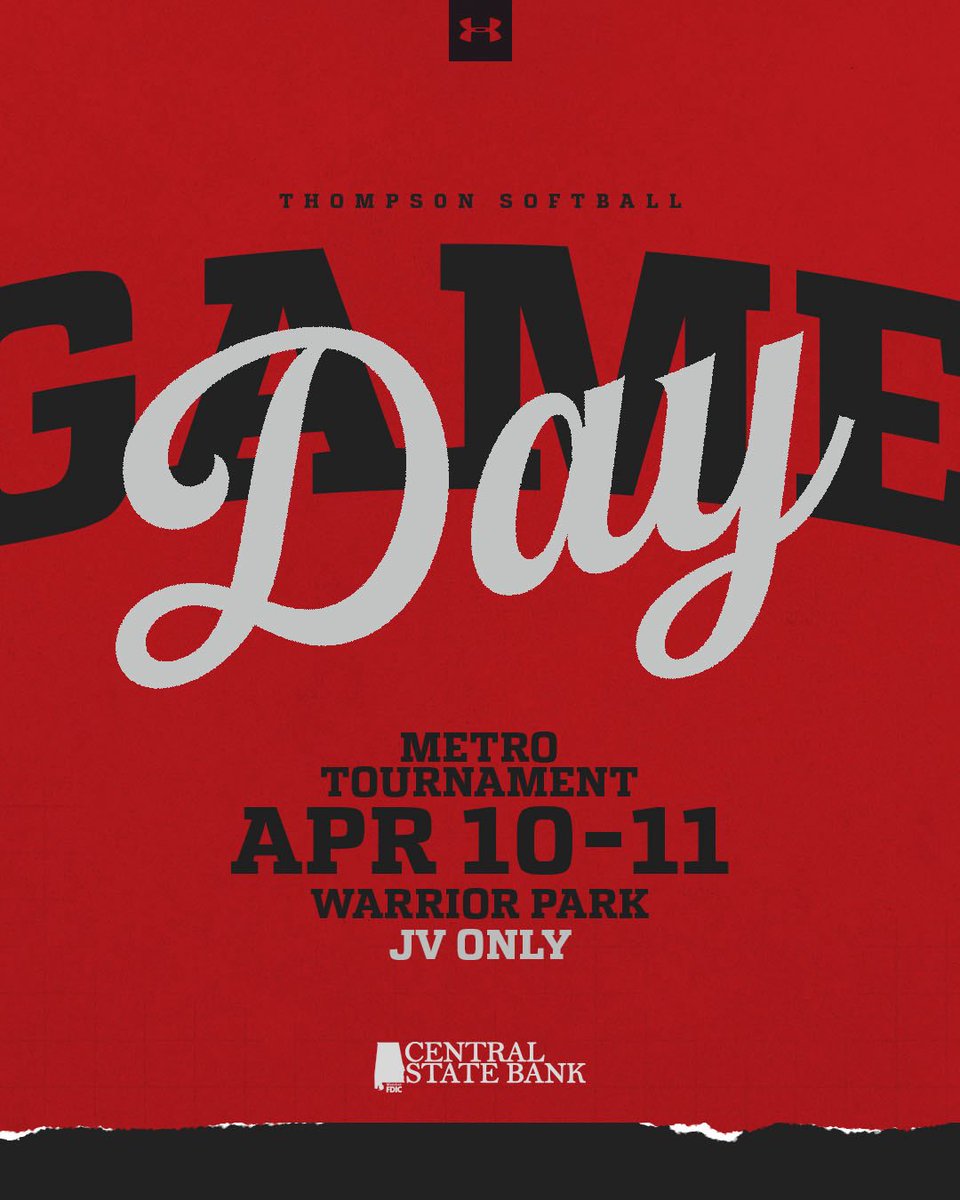THSoftball_'s tweet image. IT’S GAMEDAY!! 🥎 Catch the JV Warriors in action this weekend in the Metro Tournament! Pool play games today will be at 5:00 &amp;amp; 7:00. #4G

🗓️: Friday, April 10th
🥎: vs. Spain Park JV &amp;amp; Chelsea JV
📍: Hoover Central Fields
⏰: JV - 5:00 &amp;amp; 7:00