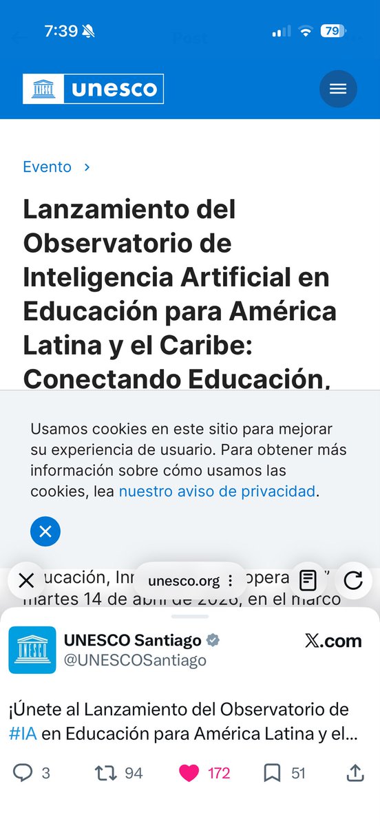 ManolaZabalza's tweet image. ¿Cómo transformará la #IA el futuro de las aulas en nuestra región? 🚀

Únete al lanzamiento del Observatorio de IA en Educación para América Latina y el Caribe. 

Una herramienta clave de la UNESCO para liderar la era digital.

🗓️ 14 de abril 
🕐 13:00 h 
📺 En vivo por YouTube