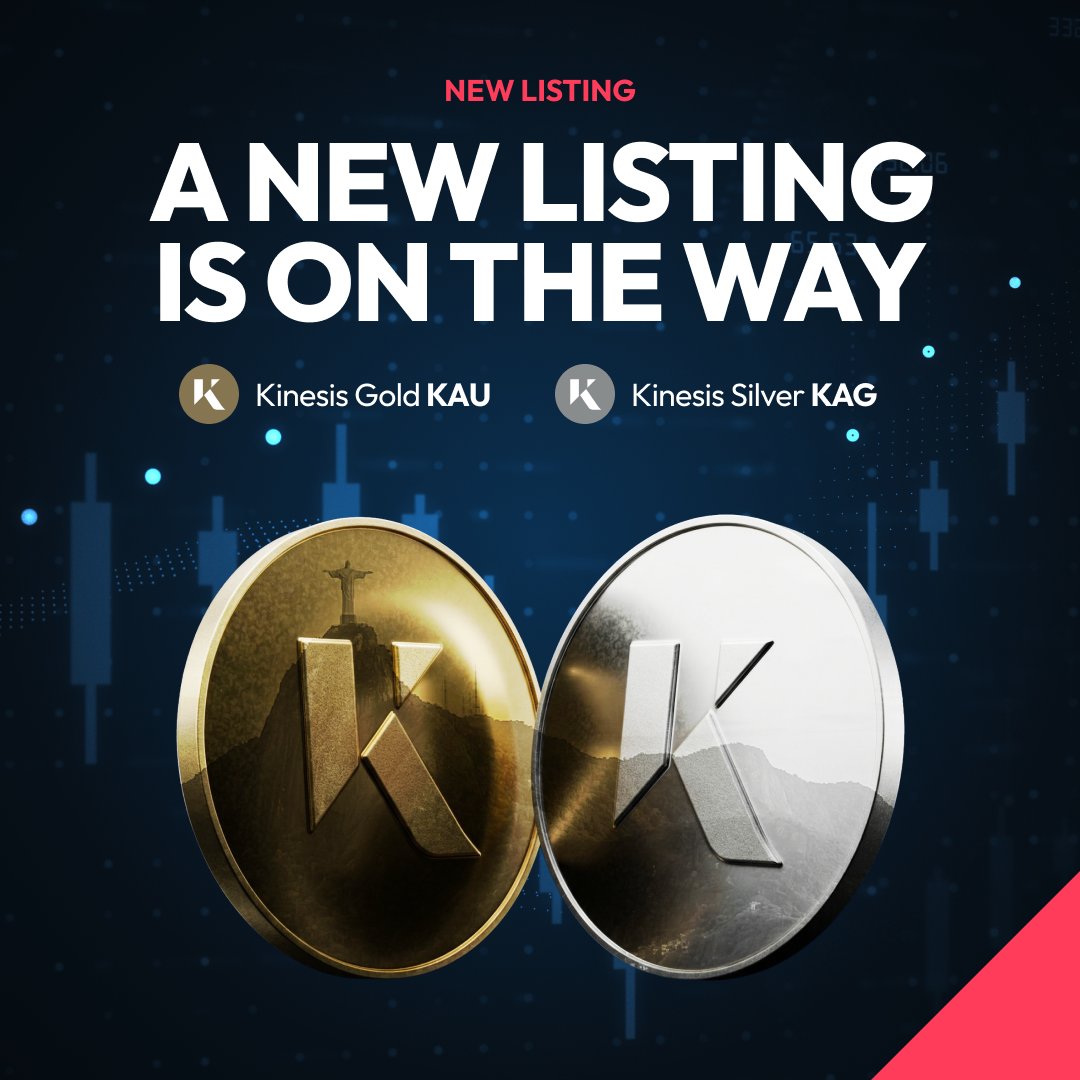 KinesisMonetary's tweet image. A new listing is on the way. 👀

Gold (KAU) &amp;amp; silver (KAG), heading to a major Latin American exchange. 🌎

Physical. Vaulted. On-chain. 🔗

Sound money expands. Details follow. ⌛

#Kinesis #KAU #KAG #SoundMoney #DigitalGold