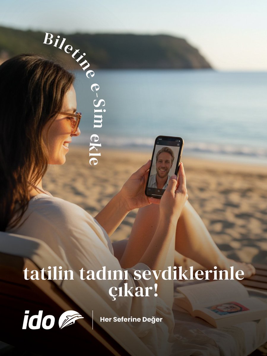 idokurumsal's tweet image. Tüm sevdiklerinle tatile çıkamayabilirsin ama dilediğin anı onlarla paylaşabilirsin.

Biletine ekleyeceğin e-Sim ile sen de yurt dışı seyahatlerinde telefonunu bir köşeye bırakmak zorunda kalma, tüm güzel anları sevdiklerinle yaşa.

#İDO #HerSeferineDeğer #EgeAdaları #eSim