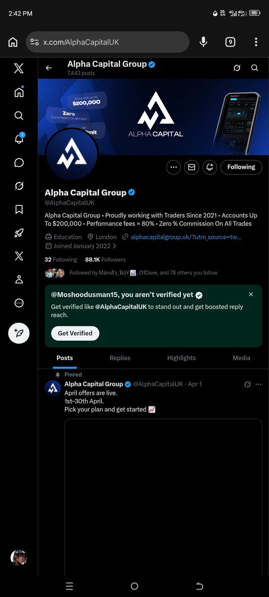 Moshoodusman15's tweet photo. @Joserioforex @AlphaCapitalUK @BeaTrades_ @Slim_Oraro @_Backlink Done with all the steps 
@its_just_Enoch 
@OhakaV15118 
@Akewugbadollar 
Get in guys it's still early https://t.co/WsR727pC2r