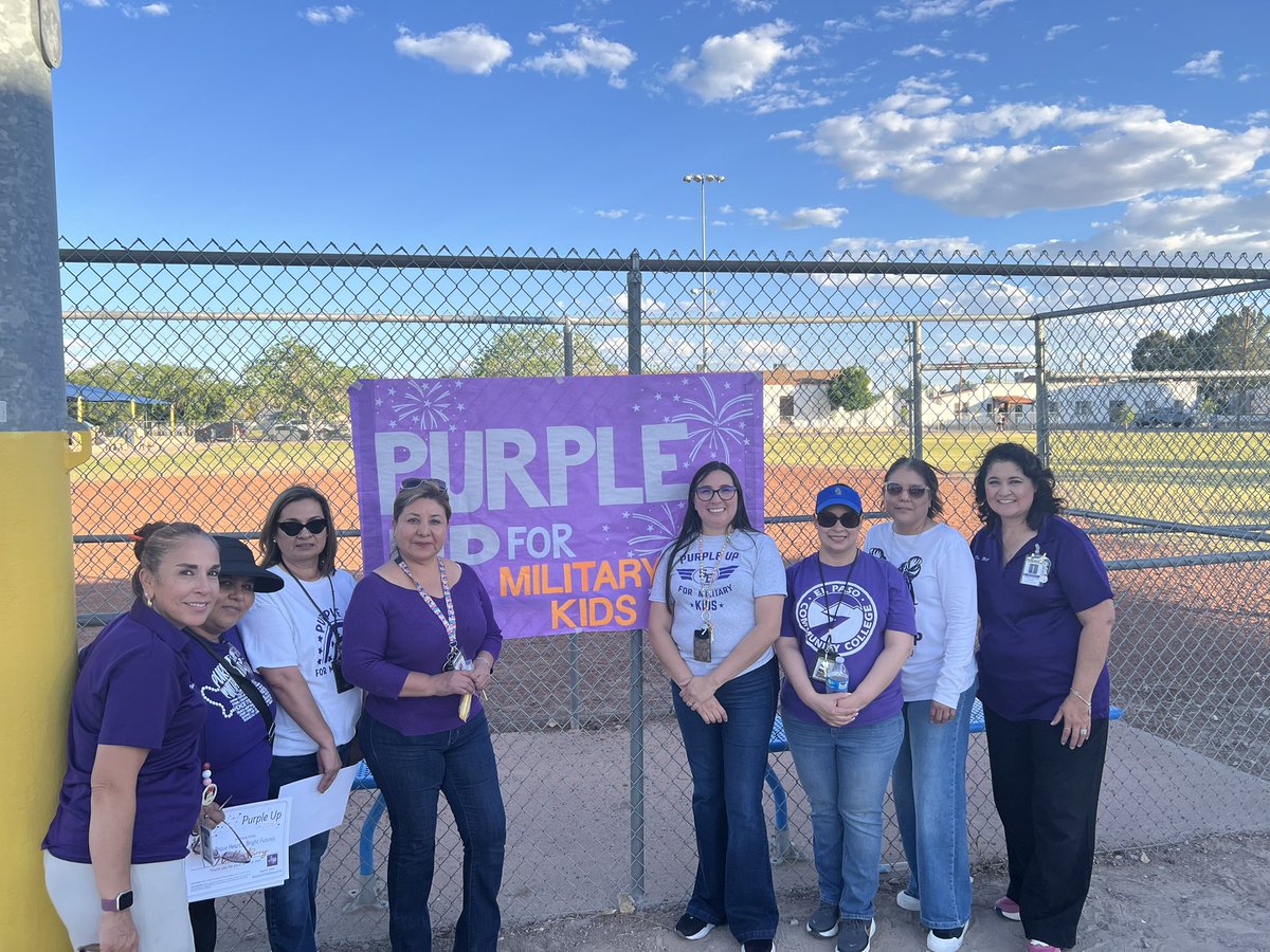 SanElizarioISD's tweet photo. Thank you to our Military Parent Liaisons for creating the space for our Military Connected Families to belong  @SanElizarioHS @GEMS_Middle @msantana_SEISD @jlsambrano @Loya_Primary90 @AlarconElem @SEISDpliaison 💜 https://t.co/VE95SKbKTc
