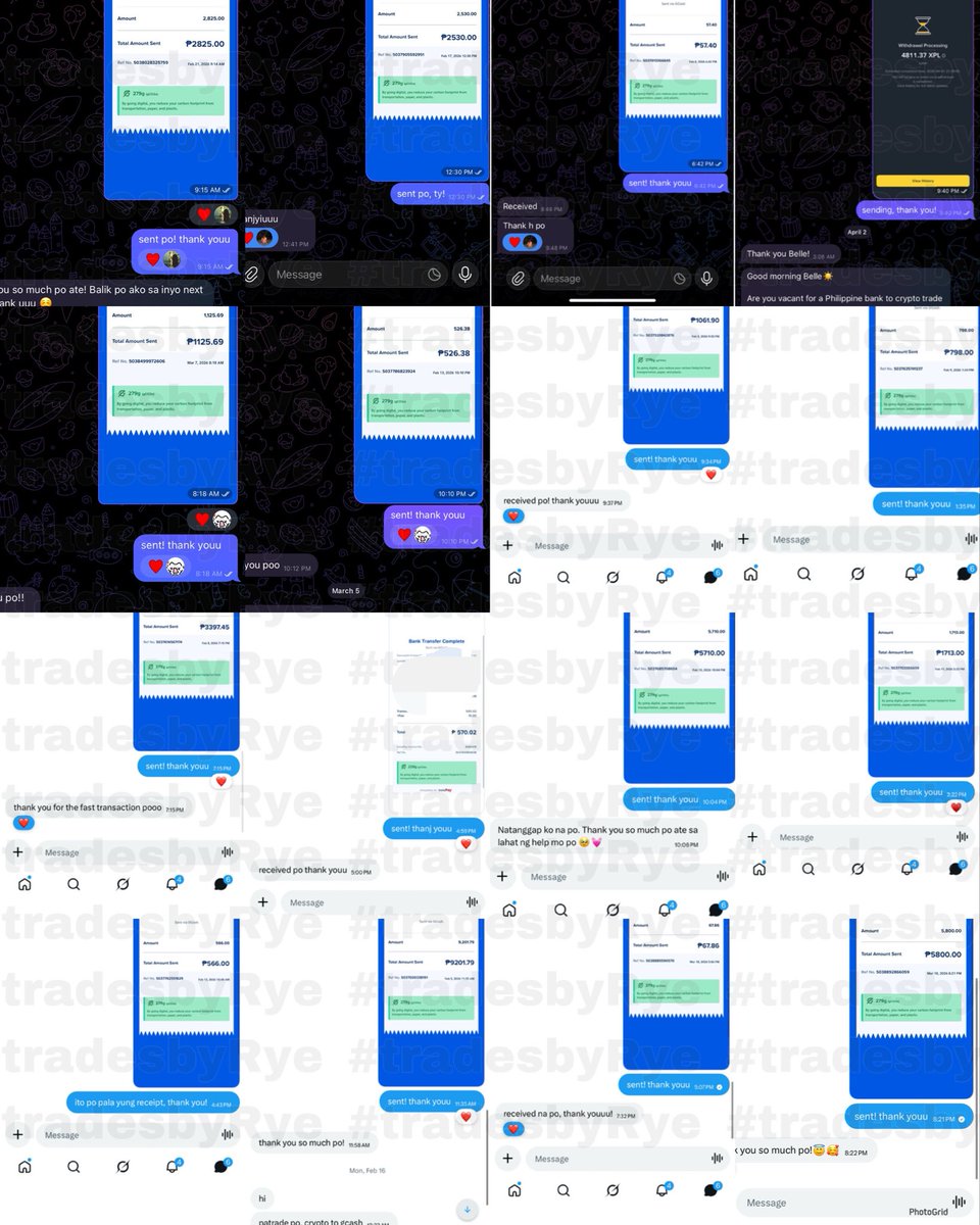 2/3 — December 15 to Feb 4 🧡

compilation of Crypto ⇄ GCash trades ✅

#tradesbyRye | no fees! dm me ~ 

🟢 open for trades!