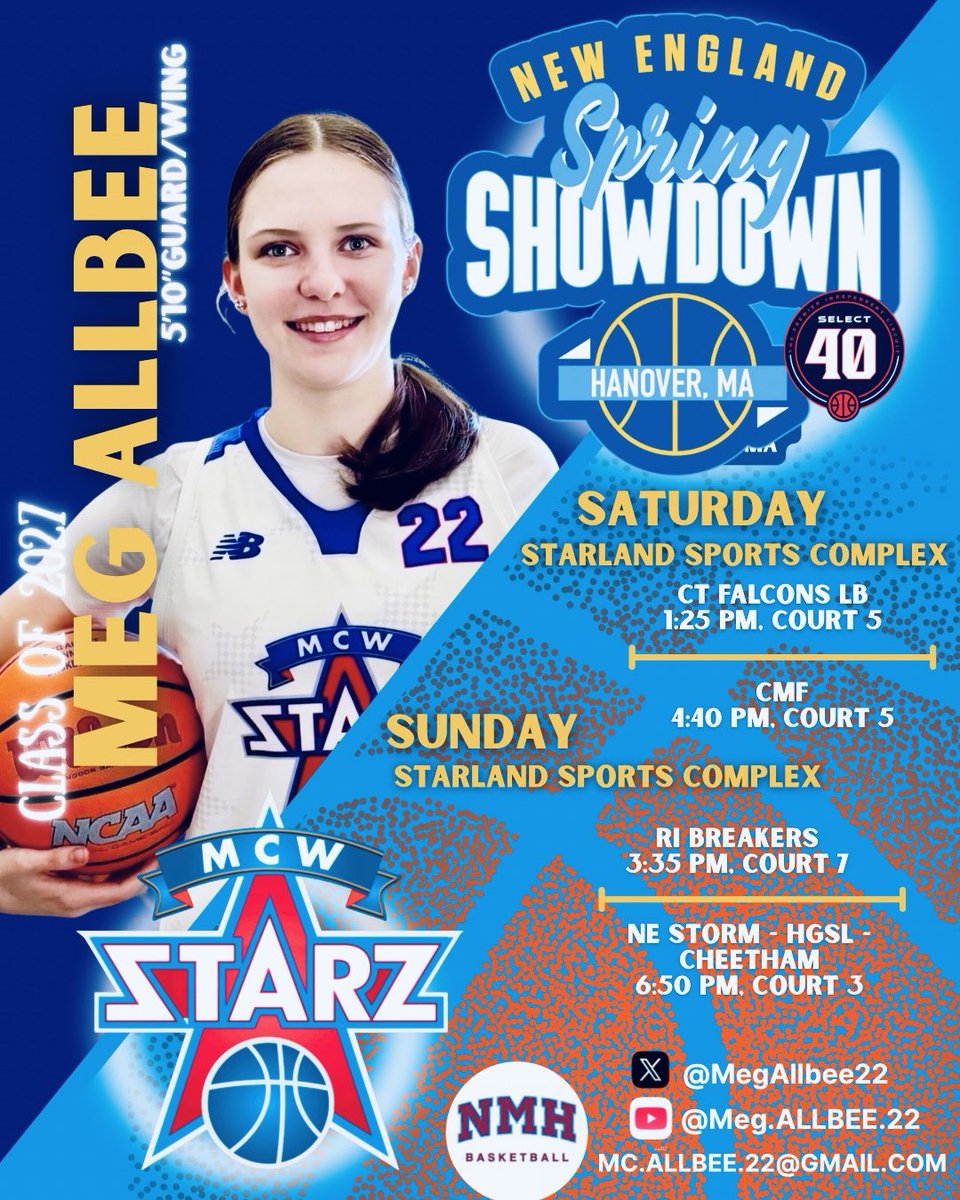 MegAllbee22's tweet photo. Schedule for the weekend @SelectEventsBB New England showdown with my @MCWSTARZ S40
team! Starland complex, Hanover, MA https://t.co/SVKkbKvmq1