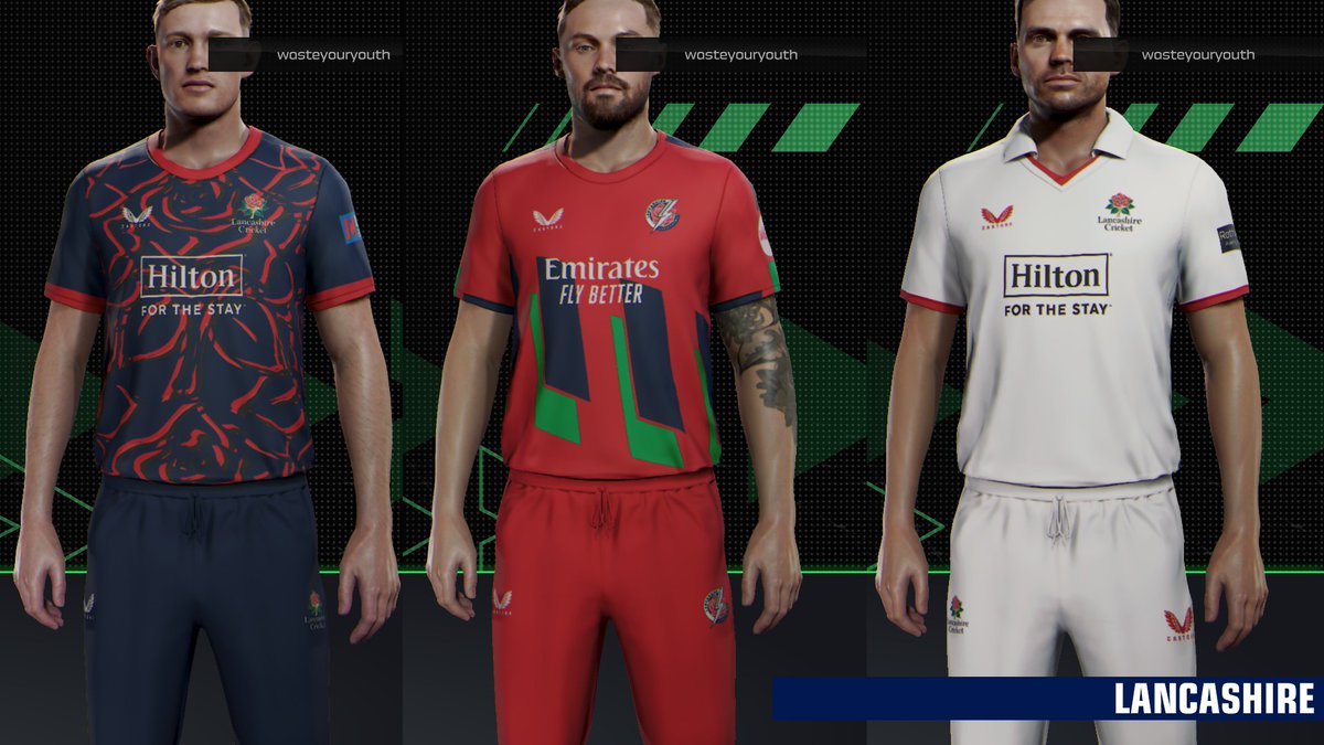 Updated Lancashire (TCV7CF) adding the One Day kit. #cricket26