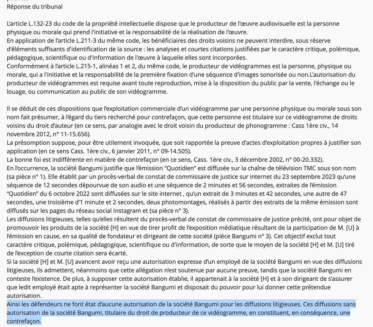 AlexArchambault's tweet photo. #VuALATele : Vous pensiez que votre passage dans une émission TV vous autorisait à en reprendre de larges extraits sur les réseaux sociaux de votre entreprise ?
Mauvais calcul. @Qofficiel fait condamner un invité.
TJ Paris, 01/04/2026, 23/13857
https://t.co/13sF92JQQK https://t.co/U5Fp9QywJm