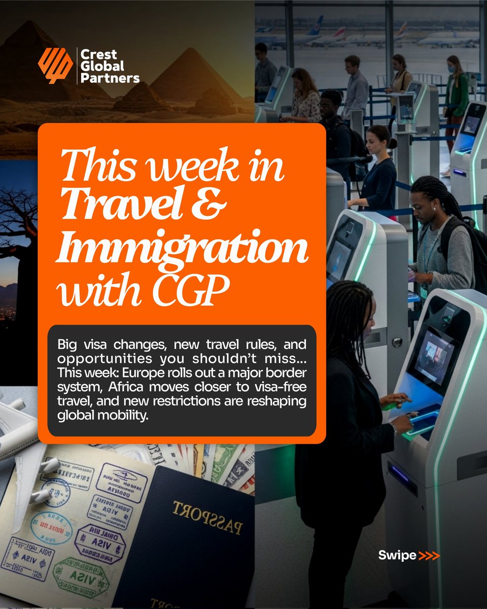 CGPLimited_'s tweet photo. Stay ahead of the latest Travel and immigration updates!
Follow @CGPLimited_ for trusted insights and expert guidance on visas, residency, and citizenship programs from around the world.
#TravelNews #VisaUpdates #ImmigrationPolicy #CrestGlobalPartners
#Lagos #Abuja #Africa https://t.co/CGxRMt0grN