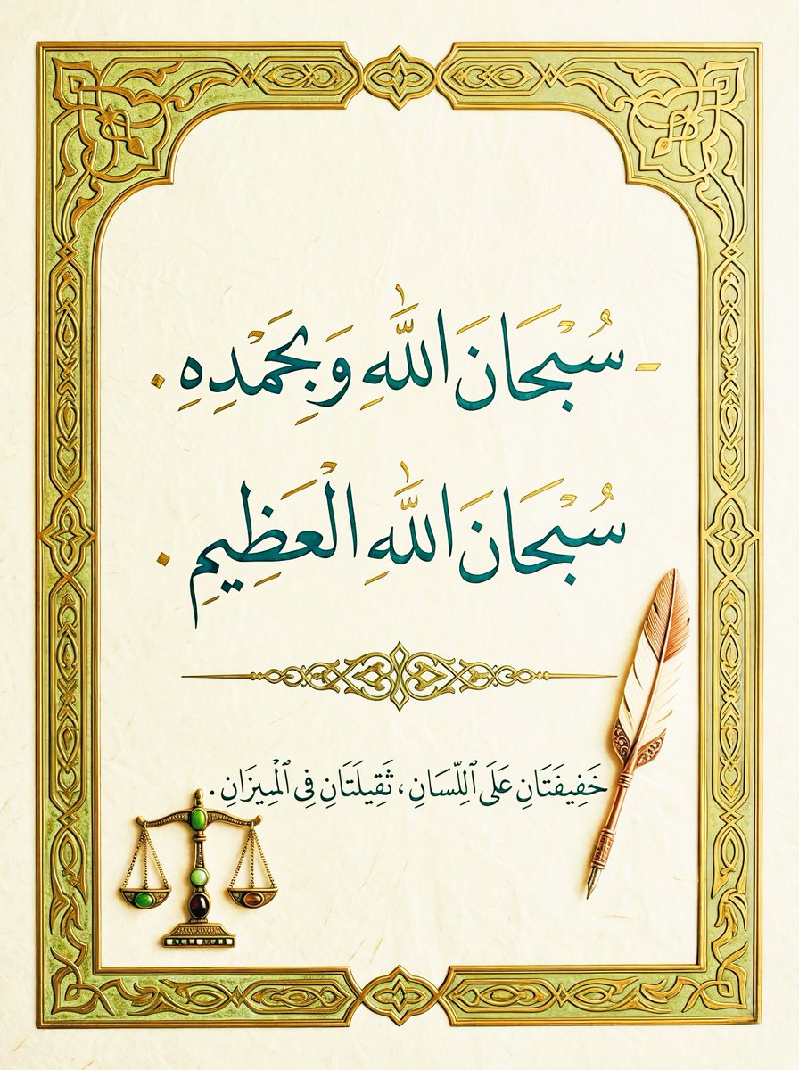 brhym384's tweet photo. -سُبحان الله وبحمده، عدد خلقه، ورضا نفسه، وزنة عرشه، ومداد كلماته.

- لا إله إلا الله ، عدد خلقه، ورضا نفسه، وزنة عرشه، ومداد كلماته.
⁠
- الله أكبر ، عدد خلقه، ورضا نفسه، وزنة عرشه، ومداد كلماته.

- أستغفِرُ الله وأتوب إليه ، عدد خلقه، ورضا نفسه، وزنة عرشه، ومداد كلماته. https://t.co/woh347qY14