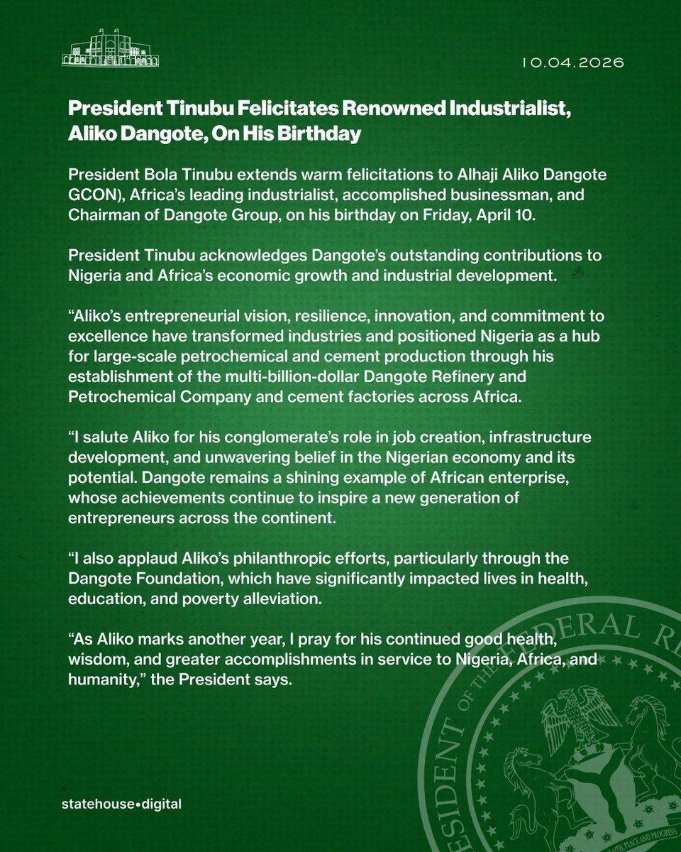 Presidency Nigeria tweet media