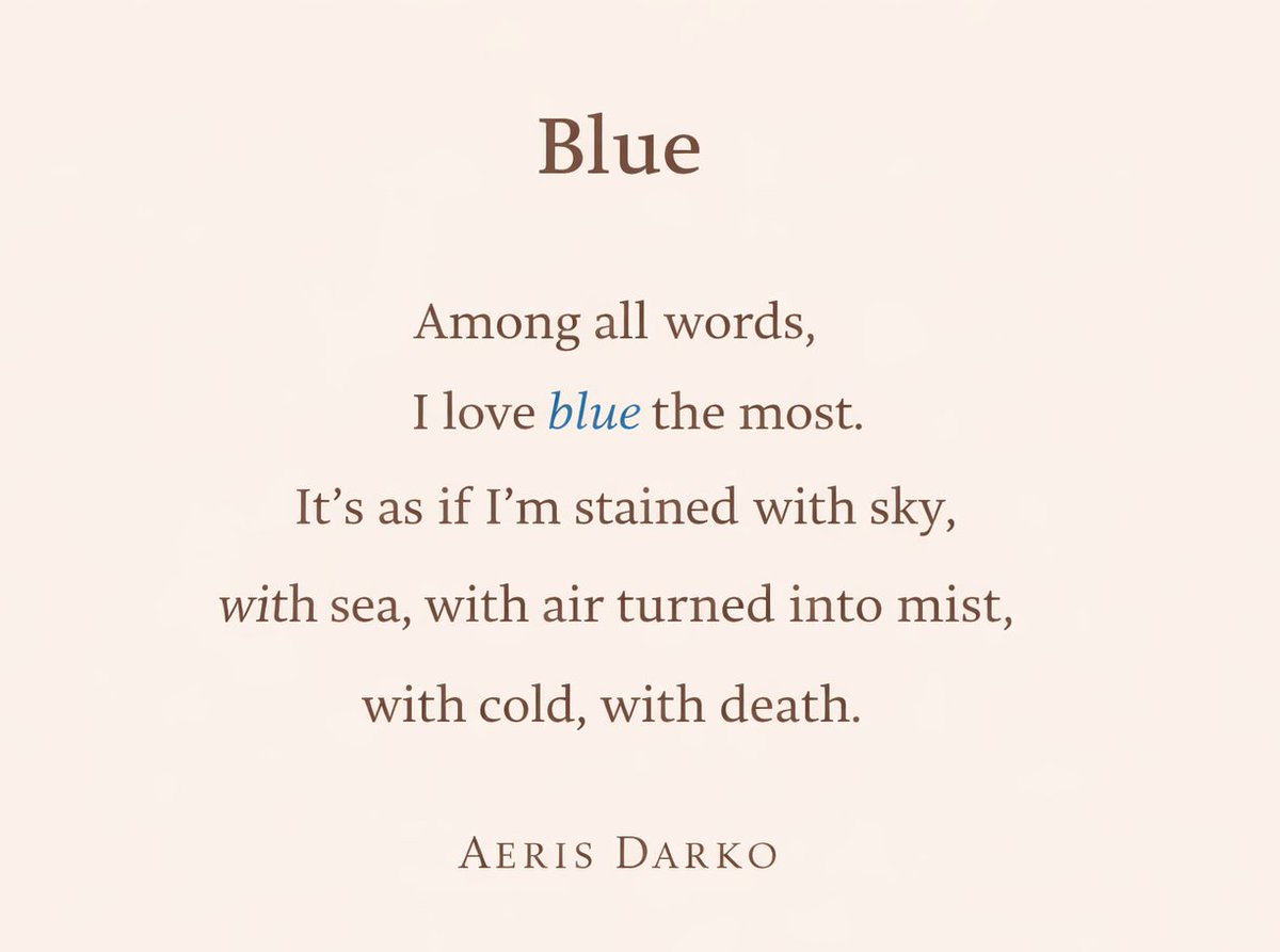 AerisDarko's tweet photo. Aeris Darko is actually very blue. 
This was the first contamination phase.
This is where everything began.
— From AUTOPSIES.
🧪🌀📘

#Autopsies #Poetry #bluepoetry #AerisDarko https://t.co/JE7Xbv6Xuw