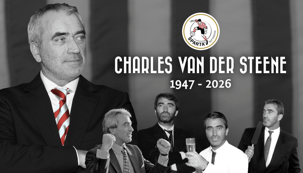 SpartaRotterdam's tweet photo. Sparta Rotterdam is diep bedroefd vanwege het overlijden van Charles van der Steene. Na een kort ziekbed is Charles op 78-jarige leeftijd overleden:
https://t.co/XEGt5TruuO https://t.co/EaMQ7sEg5D