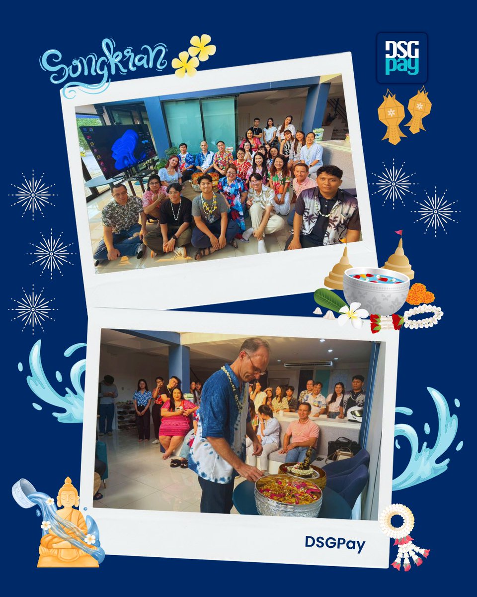 DSGPay's tweet photo. Happy Songkran 2026! 💦 The DSGPay team celebrated the Thai New Year with a traditional water blessing for our CEO and elders. A meaningful start with gratitude and good vibes! 🙏✨

Learn more: https://t.co/dXxjAZGlN6

#Songkran2025 #DSGPay #Fintech #ThaiNewYear https://t.co/tCWB56mogd