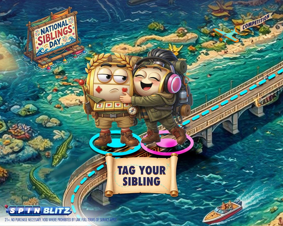 SpinBlitzdotcom's tweet image. You could WIN GC 80,000 + FREE SC 40 this National Siblings Day. 🎉

Who’s that brother or sister that always matches your game?

Tag them + #BlitzCompetition for a chance to be 1 of 45 Blitzers selected. 👇

Ends Apr 13, 11:59PM PT.

Fast Spins. Big Wins. ⚡

Play Now on