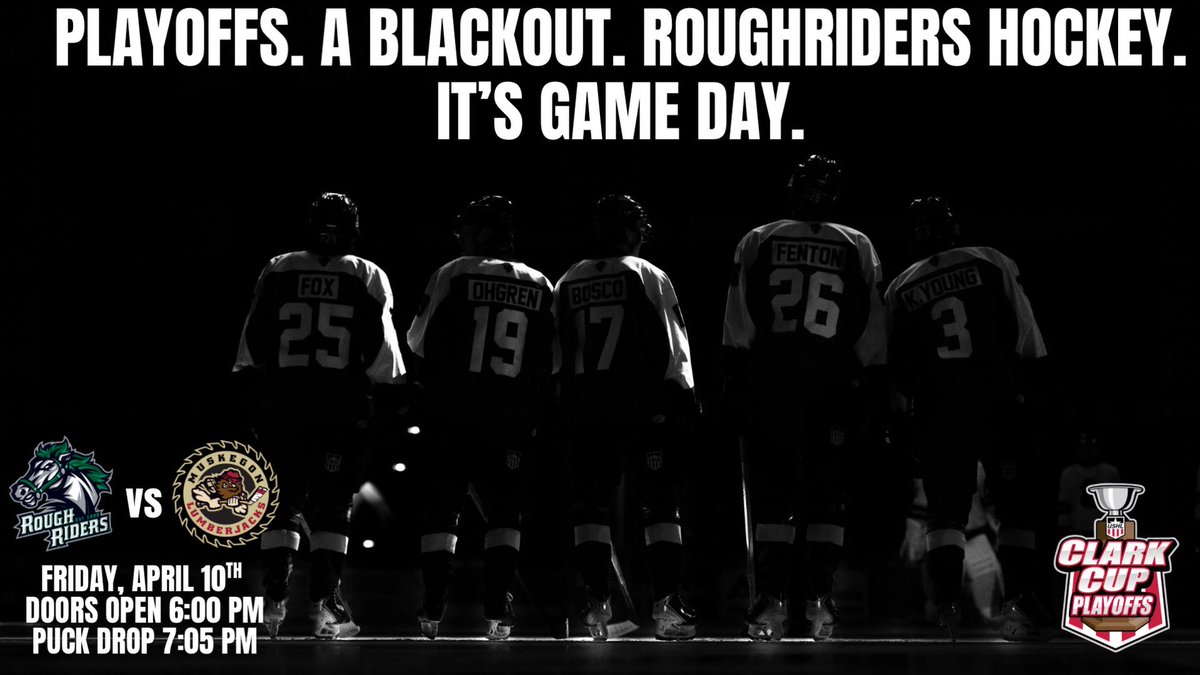 RidertownUSA's tweet image. Enough said. 

🆚 Muskegon Lumberjacks
📆 Friday, April 10th
⏰ Doors open: 6:00 PM, Puck Drop 7:05 PM

🎟️ Get your tickets now: tickets.roughridershockey.com

#LetsRide