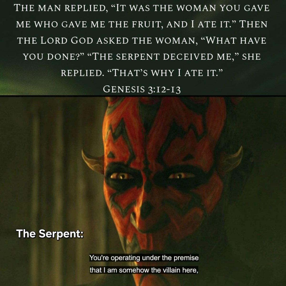 The blame can only be shifted so far. We still have the responsibility to cling to truth even when the lies sound enticing. 
#starwars #darthmaul #FaithAndFandom