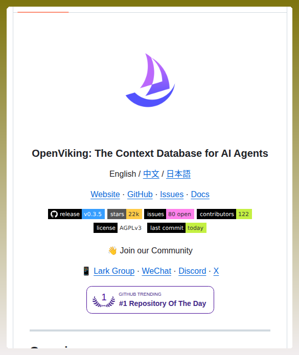 tom_doerr's tweet image. Context database for AI agents

github.com/volcengine/Ope…