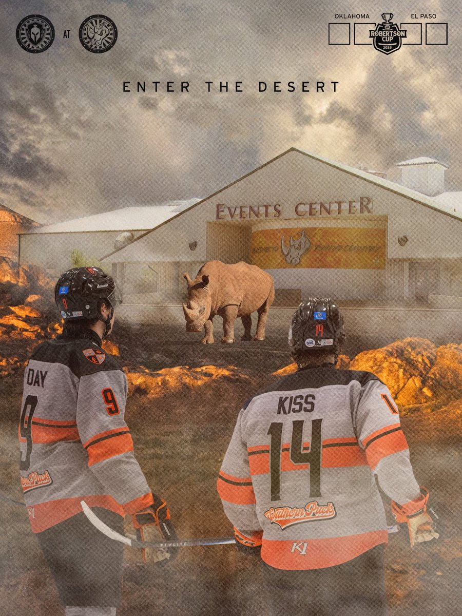 OKWarriors_NAHL's tweet image. 𝐄𝐍𝐓𝐄𝐑 𝐓𝐇𝐄 𝐃𝐄𝐒𝐄𝐑𝐓

🆚: @El_Paso_Rhinos

📍&amp;amp; ⏰: El Paso County Events Center | 8:00 PM CST/ 7:00 MST

📺: Live on NAHL TV (Away Audio)

#BuiltForBattle  |  #RoadToTheRobby