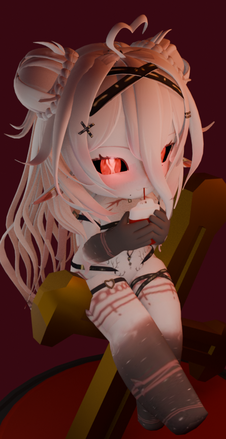 ZRelozer's tweet photo. cherry juice (@Velxhian ) #3d #modelling #Vampire #fanart #Vtuber https://t.co/6K2WsGJsLR
