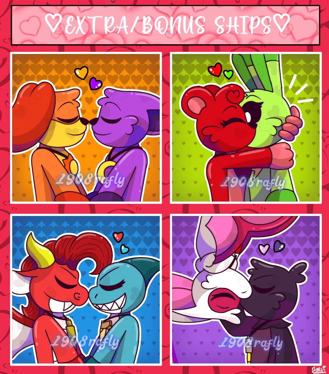1908Rafly's tweet image. And finally Extra/Bonus ships that i like! 💝✨️

I know valentine's day is over, but i decided to post this because i have to!

#SmilingCritters #NightmareCritters #ValentinesDay #ValentinesDay2026