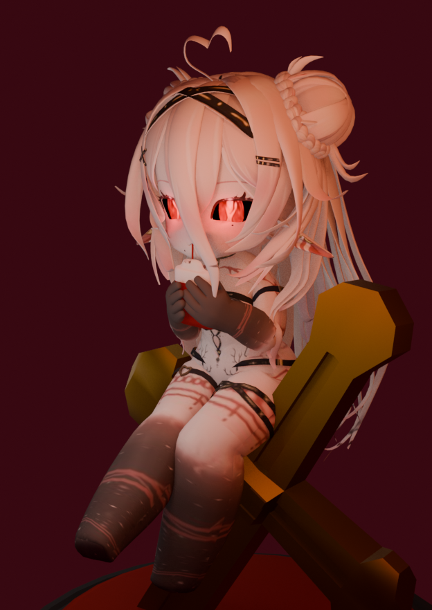 ZRelozer's tweet photo. cherry juice (@Velxhian ) #3d #modelling #Vampire #fanart #Vtuber https://t.co/6K2WsGJsLR