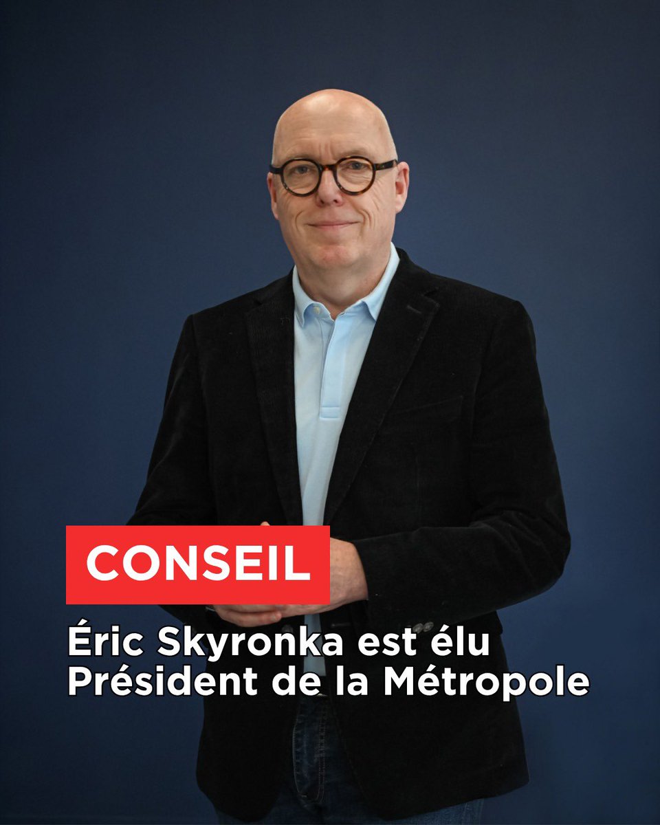 MetropoleLille's tweet photo. 🔴 #ConseilMEL Ce vendredi 10 avril, le conseil métropolitain d’installation a élu Éric Skyronka Président de la Métropole Européenne de Lille. https://t.co/P2DkoJ1s4y