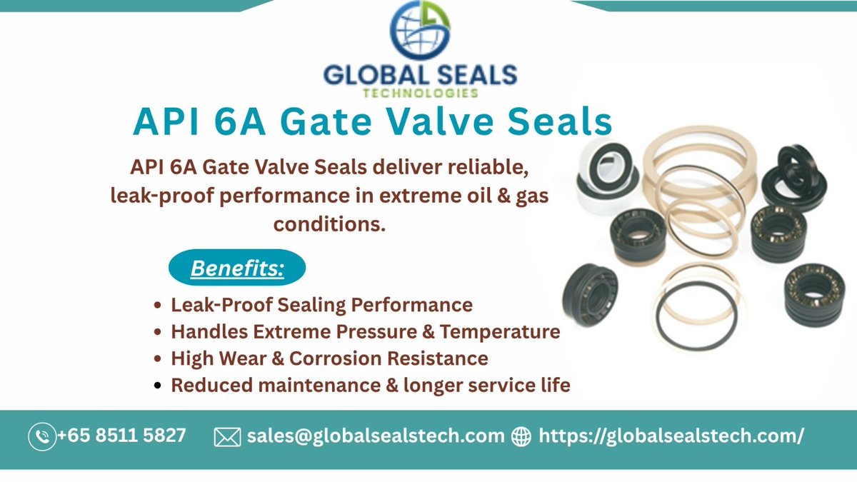 GlobalSeal67092's tweet image. API 6A Gate Valve Seals | High Performance Solutions

API 6A Gate Valve Seals ensure leak-proof performance and durability in high-pressure, high-temperature oil &amp;amp; gas environments.
#API6A #GateValveSeals #OilAndGas #HighPressure #SealingSolutions #IndustrialSeals