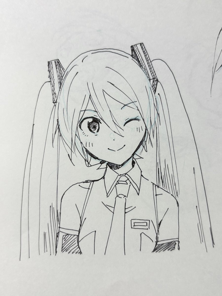 いつ描いたかわからないキュートなミクさん 