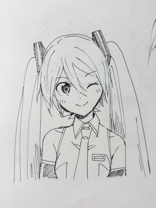 いつ描いたかわからないキュートなミクさん 