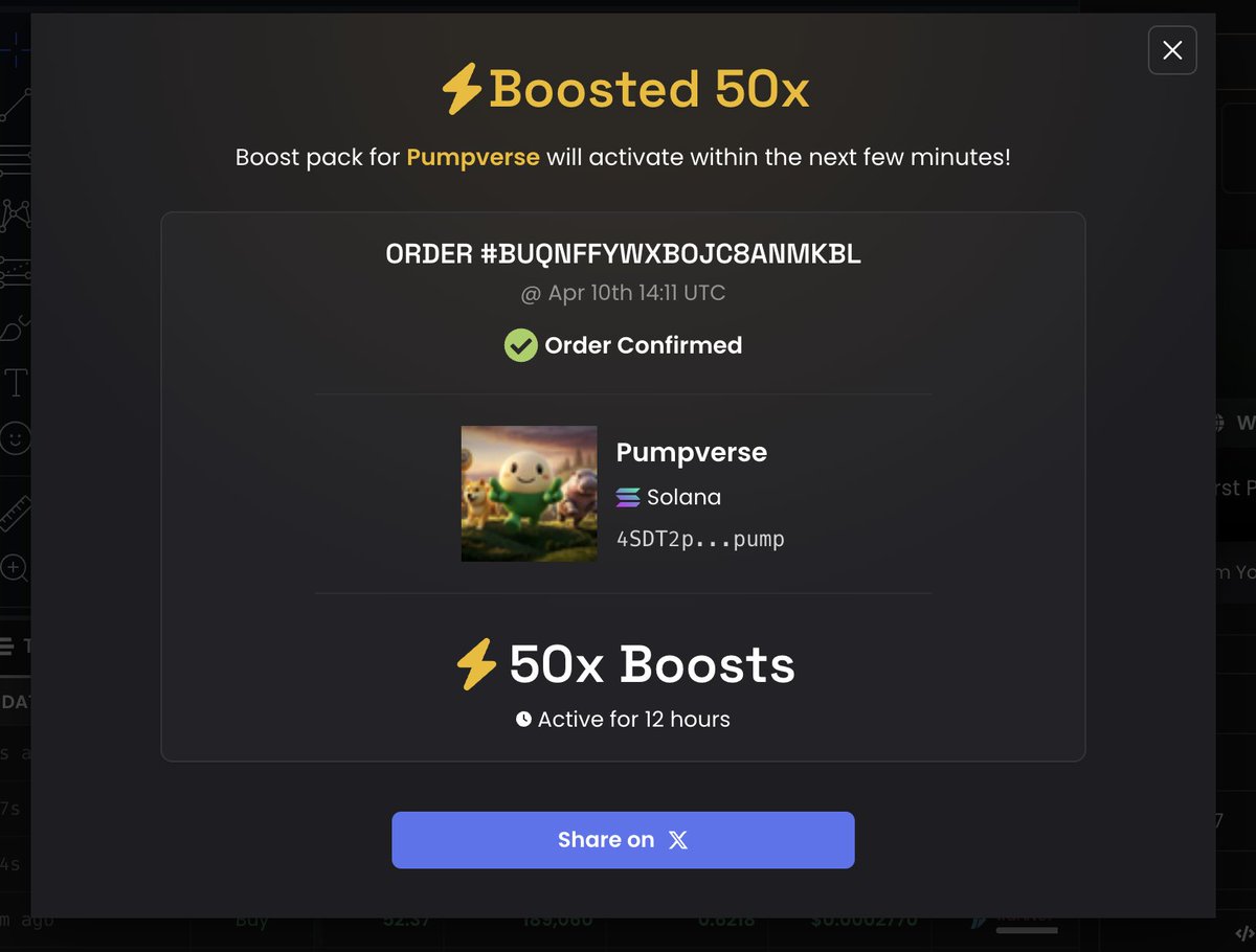 $Pumpverse 50x Boost added im also live join the stream!!!
 
pump.fun/coin/4SDT2p929…