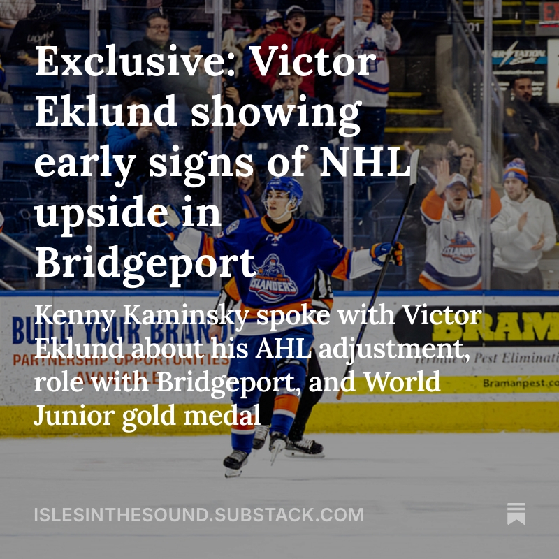 KennyKaminsky's tweet image. #Isles #BornInBridgeport
“I’m just getting stronger, honestly. Just getting better at everything, but especially getting stronger, better against the boards, and just learning how to play pro hockey over here.”

- Victor Eklund | Full Interview 🔽

🔗:islesinthesound.substack.com/p/exclusive-vi…