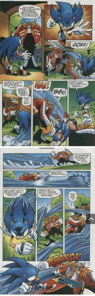 Why tf is Archie Eggman fighting Archie sonic and is somehow winning
