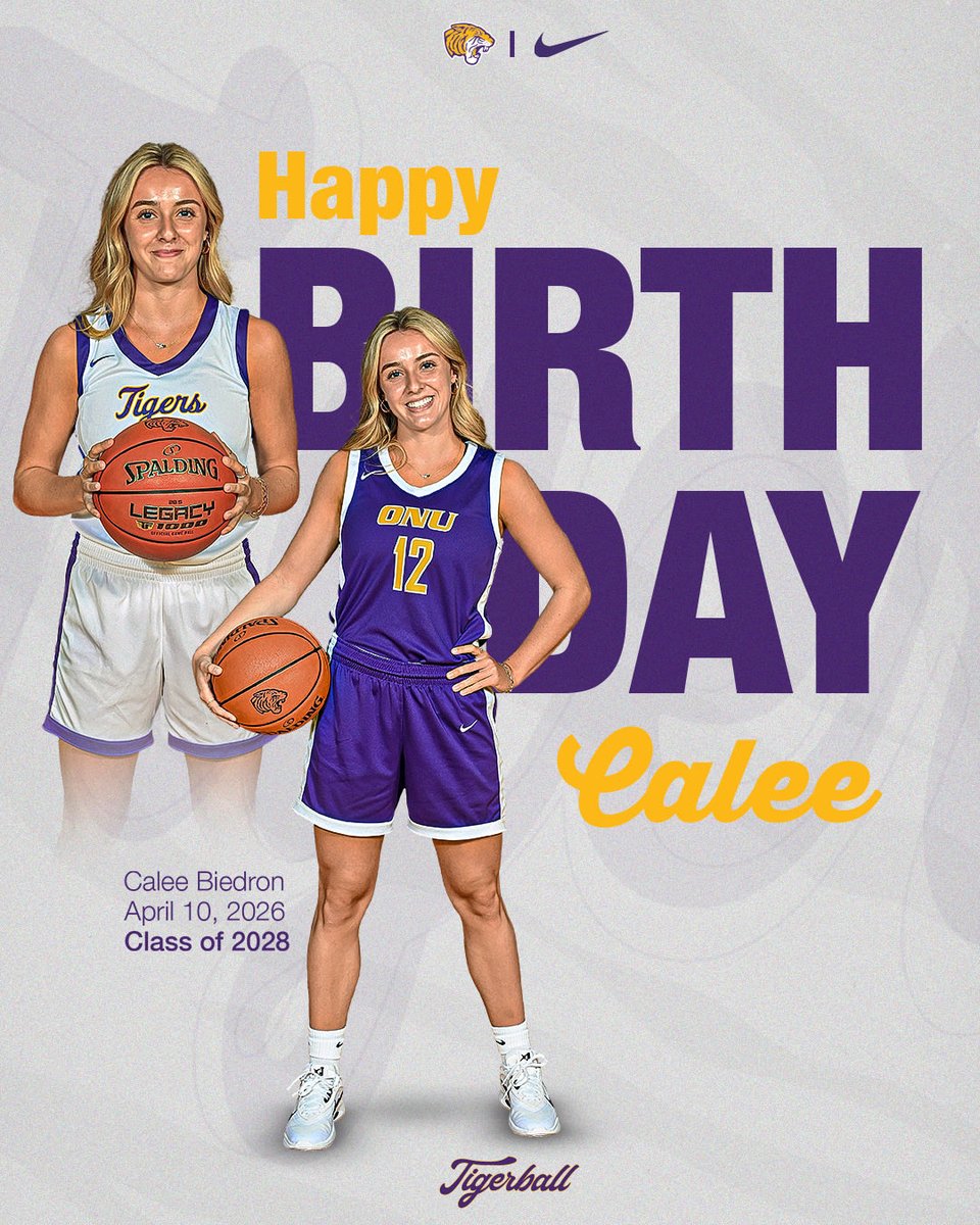 ONU_Tigerball's tweet photo. We want to wish a BIG Happy Birthday to sophomore, Calee Biedron!! https://t.co/4VlbooOO8x